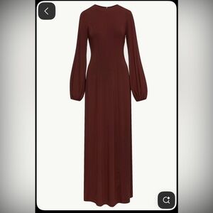 NWOT Veiled Hayat Jersey Princess Seam Brown Maxi Dress Medium